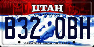UT license plate B320BH