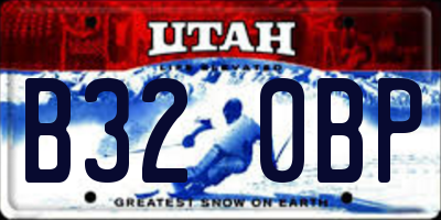 UT license plate B320BP