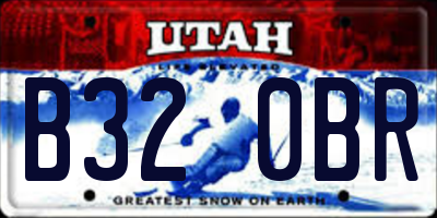 UT license plate B320BR