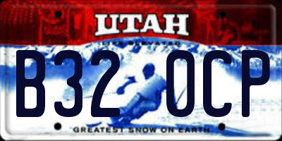 UT license plate B320CP