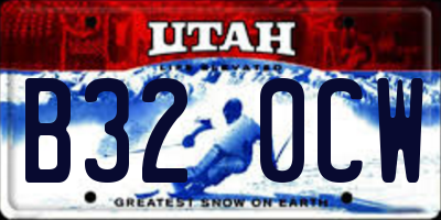 UT license plate B320CW