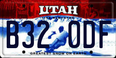 UT license plate B320DF