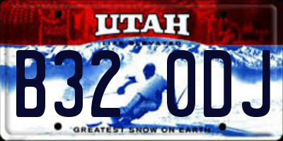 UT license plate B320DJ