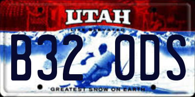 UT license plate B320DS
