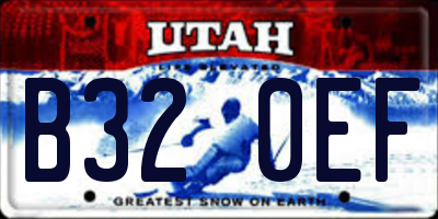 UT license plate B320EF