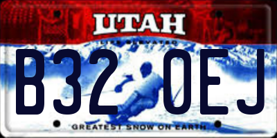 UT license plate B320EJ