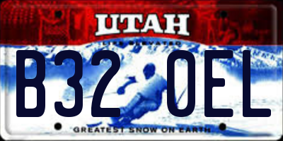 UT license plate B320EL