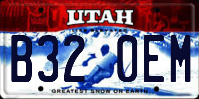 UT license plate B320EM