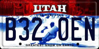 UT license plate B320EN