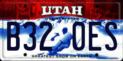 UT license plate B320ES