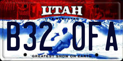 UT license plate B320FA