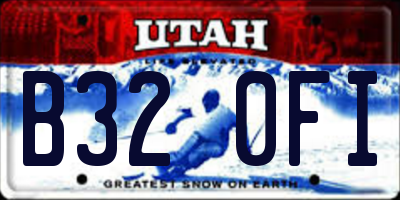 UT license plate B320FI