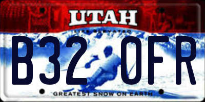 UT license plate B320FR