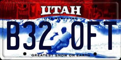 UT license plate B320FT