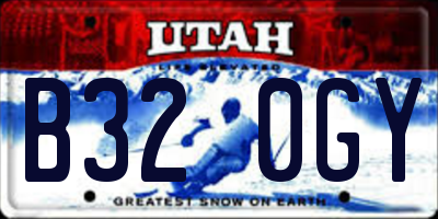 UT license plate B320GY