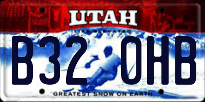 UT license plate B320HB