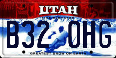 UT license plate B320HG