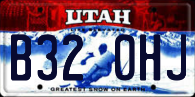 UT license plate B320HJ
