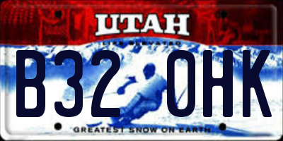 UT license plate B320HK