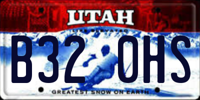UT license plate B320HS