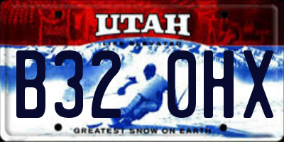 UT license plate B320HX