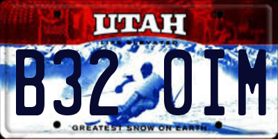 UT license plate B320IM