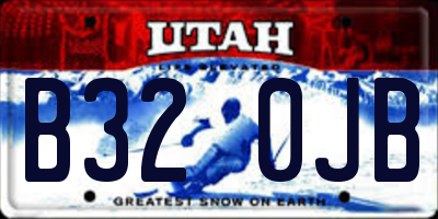 UT license plate B320JB