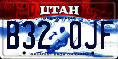 UT license plate B320JF
