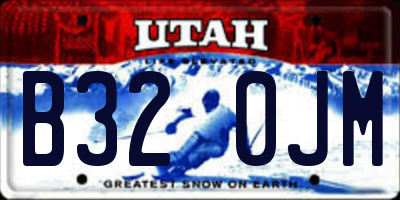 UT license plate B320JM