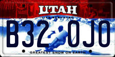 UT license plate B320JO