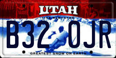 UT license plate B320JR