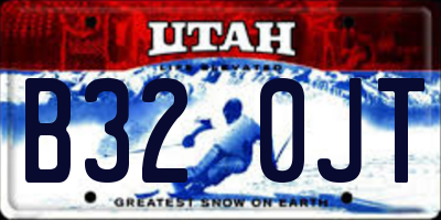 UT license plate B320JT