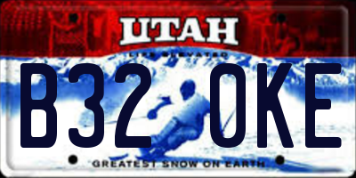 UT license plate B320KE