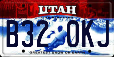 UT license plate B320KJ