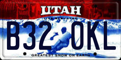 UT license plate B320KL