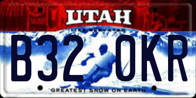 UT license plate B320KR