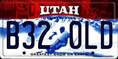 UT license plate B320LD