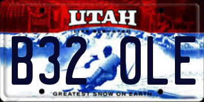 UT license plate B320LE