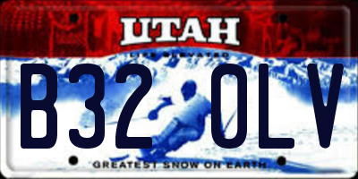 UT license plate B320LV