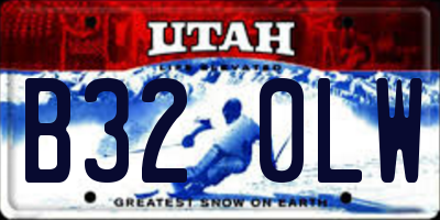 UT license plate B320LW