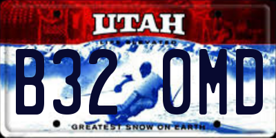 UT license plate B320MD