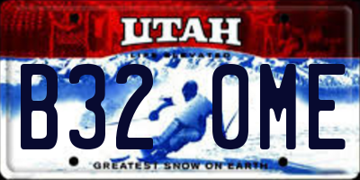 UT license plate B320ME