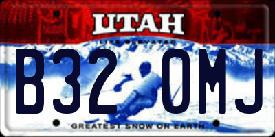 UT license plate B320MJ