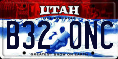 UT license plate B320NC