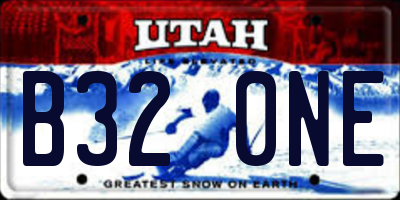 UT license plate B320NE
