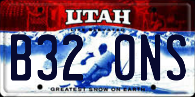 UT license plate B320NS