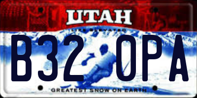 UT license plate B320PA