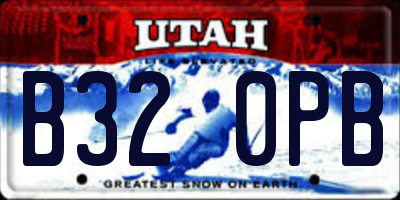 UT license plate B320PB