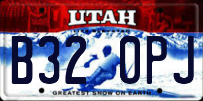 UT license plate B320PJ