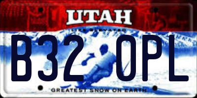 UT license plate B320PL
